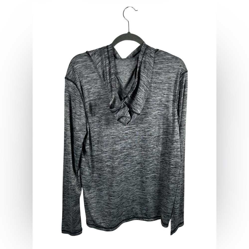 Zella Gray Space Dye Lightweight Hoodie Long Sleeve Activewear Top Size M - Picture 4 of 10